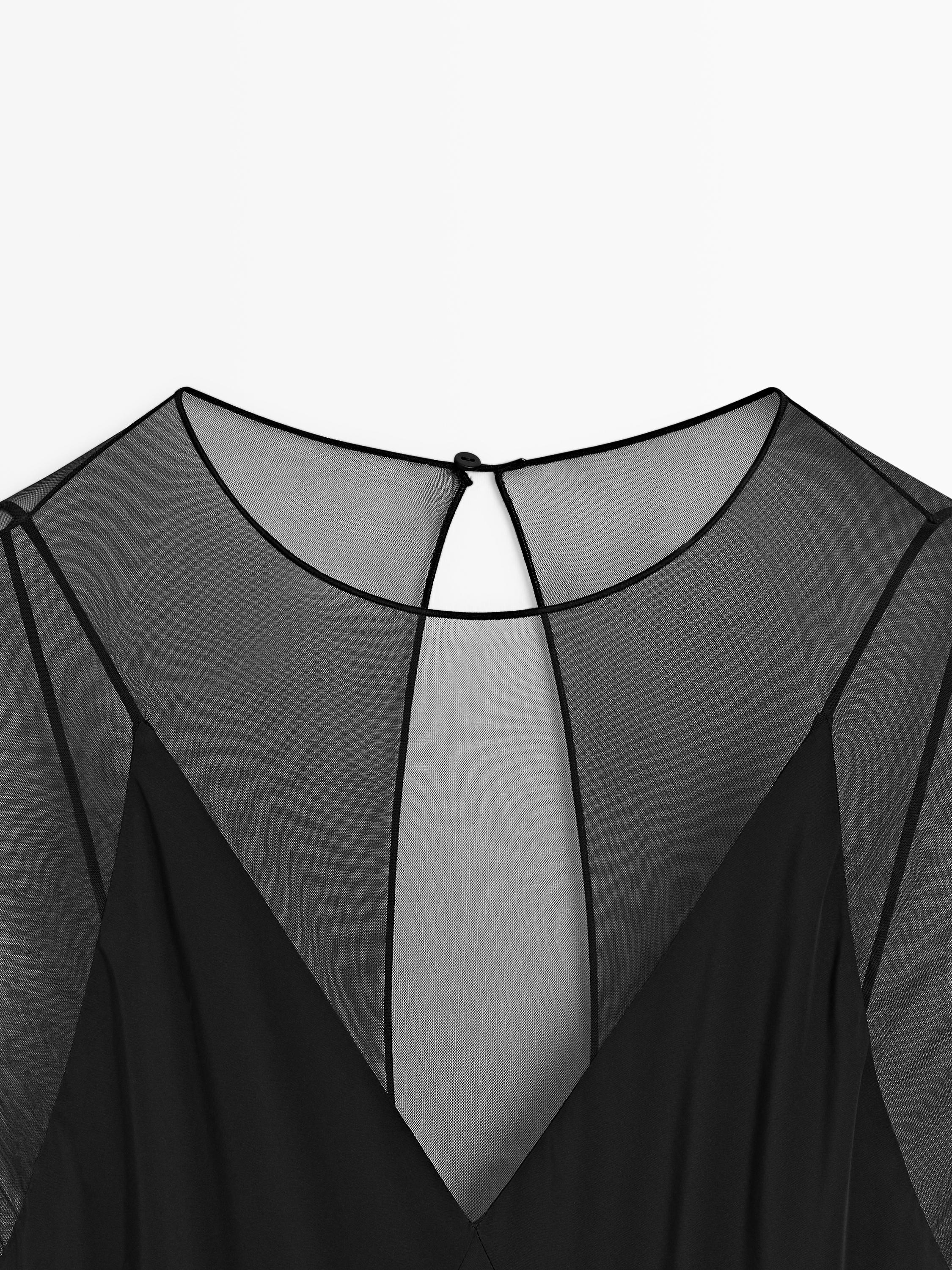 Long dress with sheer detail